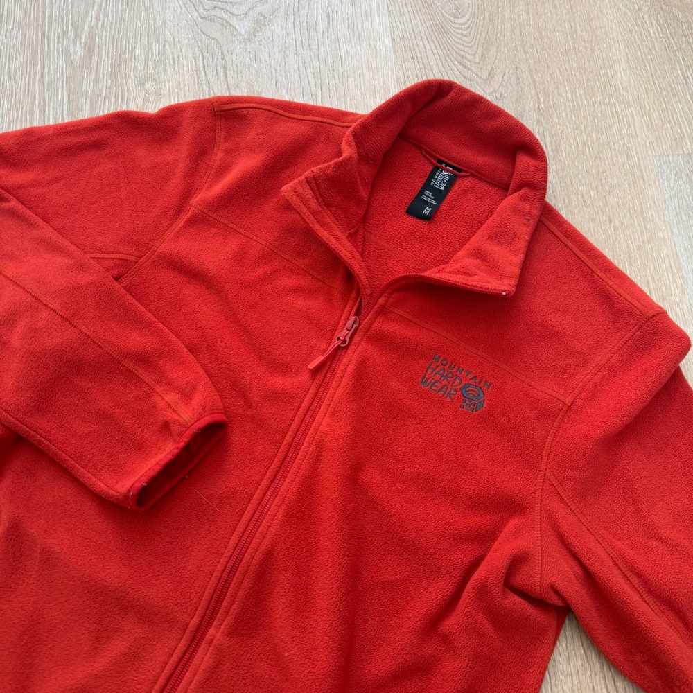 Mountain Hardwear Microchill Full Zip Fleece‎ Jacket Mens Medium Red Orange